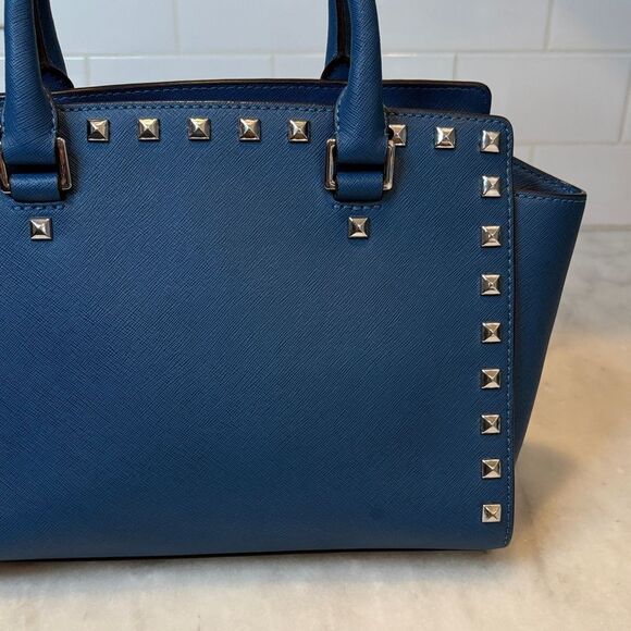 Michael Kors Selma Studded Saffiano Leather Satchel - Picture 6 of 16